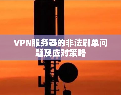 VPN服务器的非法刷单问题及应对策略 VPN服务器的非法刷单问题及应对策略