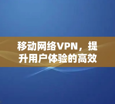 移动网络VPN,提升用户体验的高效解决方案 移动网络VPN,提升用户体验的高效解决方案